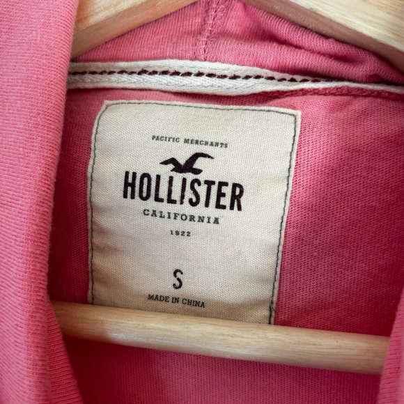 Y2K Hollister Small Pink Hooded Long Sleeve Tee - Picture 2 of 5